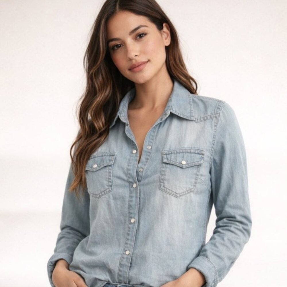 Women's Denim Button Down Shirt